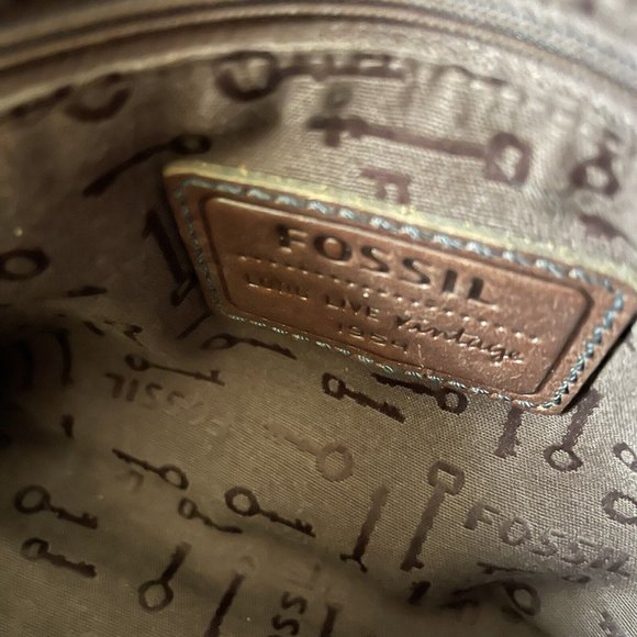 FOSSIL Maddox Vintage Convertible Crossbody Handbag Satchel Purse Bag Leather - Picture 11 of 12